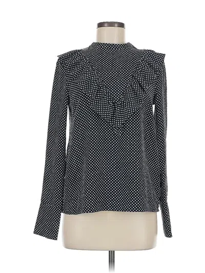 Pre-owned H&m Long Sleeve Blouse In Black