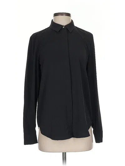 Pre-owned H&m Long Sleeve Blouse In Black