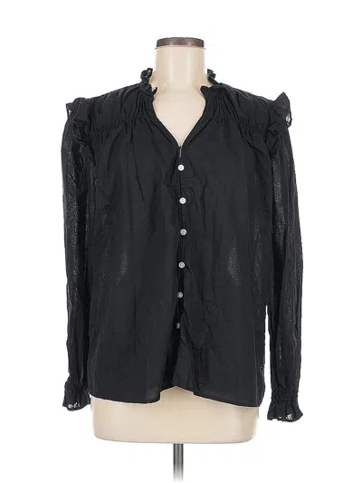 Pre-owned H&m Long Sleeve Blouse In Black
