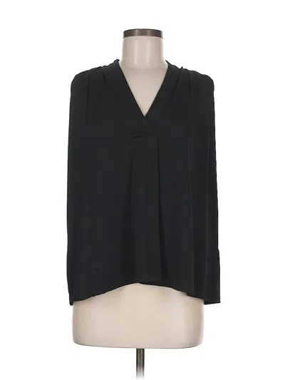 Pre-owned H&m Long Sleeve Blouse In Black