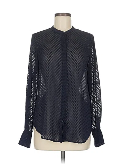 Pre-owned H&m Long Sleeve Blouse In Black