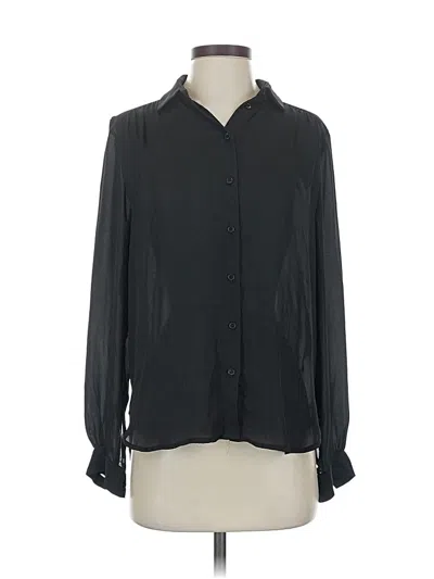 Pre-owned H&m Long Sleeve Blouse In Black