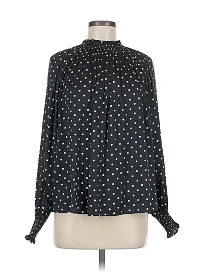 Pre-owned H&m Long Sleeve Blouse In Black