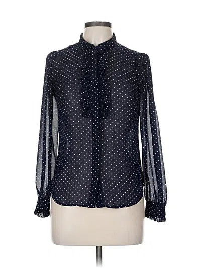 Pre-owned H&m Long Sleeve Blouse In Black