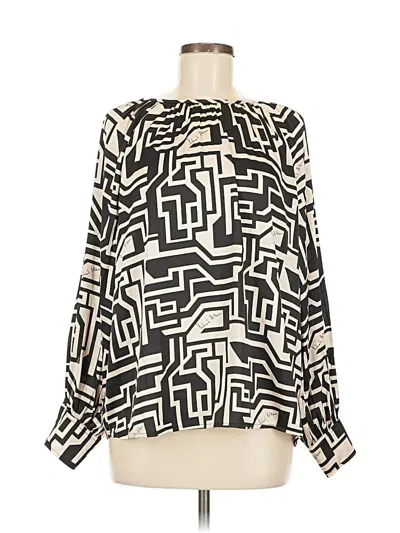 Pre-owned H&m Long Sleeve Blouse In Black