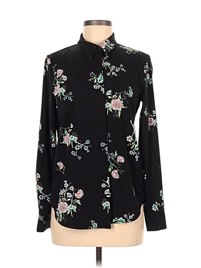 Pre-owned H&m Long Sleeve Blouse In Black