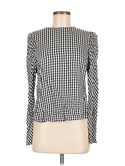 Pre-owned H&m Long Sleeve Blouse In Black