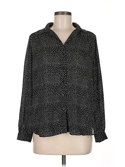 Pre-owned H&m Long Sleeve Blouse In Black