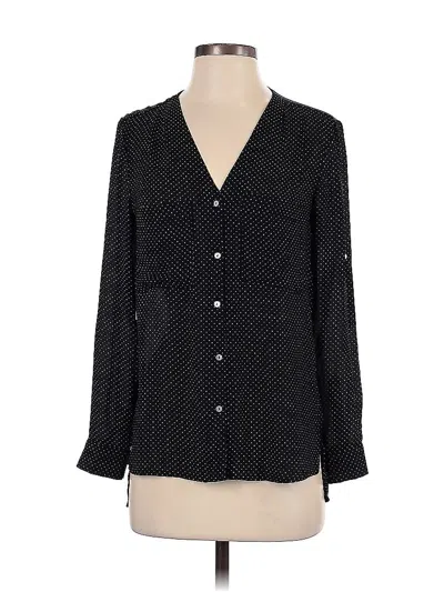 Pre-owned H&m Long Sleeve Blouse In Black