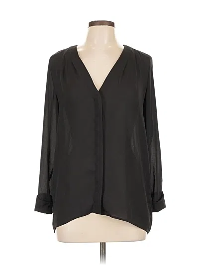Pre-owned H&m Long Sleeve Blouse In Black