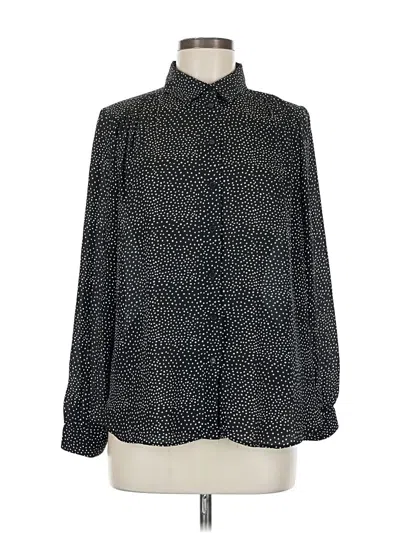 Pre-owned H&m Long Sleeve Blouse In Black