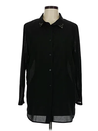 Pre-owned H&m Long Sleeve Blouse In Black