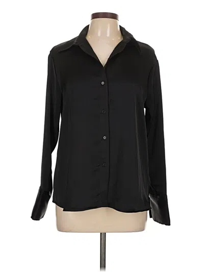 Pre-owned H&m Long Sleeve Blouse In Black