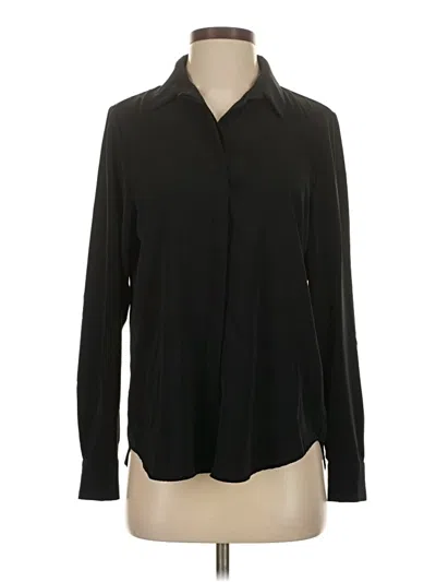 Pre-owned H&m Long Sleeve Blouse In Black