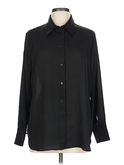 Pre-owned H&m Long Sleeve Blouse In Black