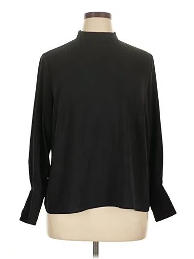 Pre-owned H&m Long Sleeve Blouse In Black