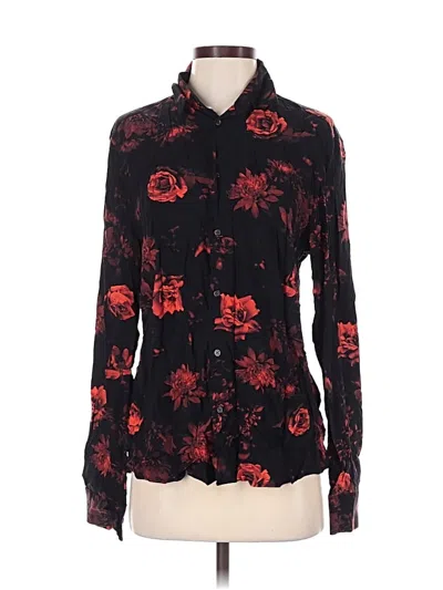 Pre-owned H&m Long Sleeve Blouse In Black