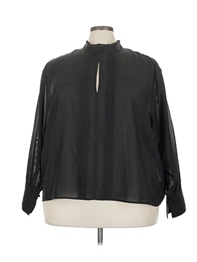 Pre-owned H&m Long Sleeve Blouse In Black