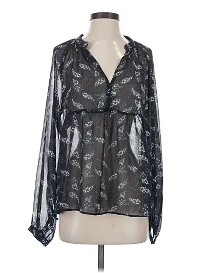 Pre-owned H&m Long Sleeve Blouse In Black