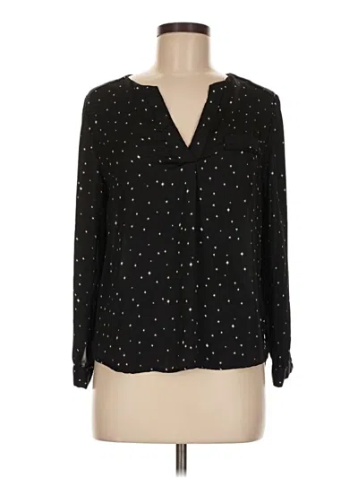 Pre-owned H&m Long Sleeve Blouse In Black