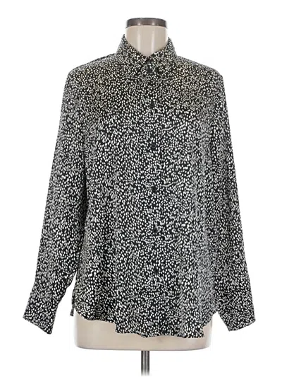 Pre-owned H&m Long Sleeve Blouse In Black