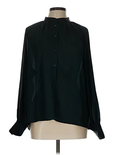 Pre-owned H&m Long Sleeve Blouse In Black