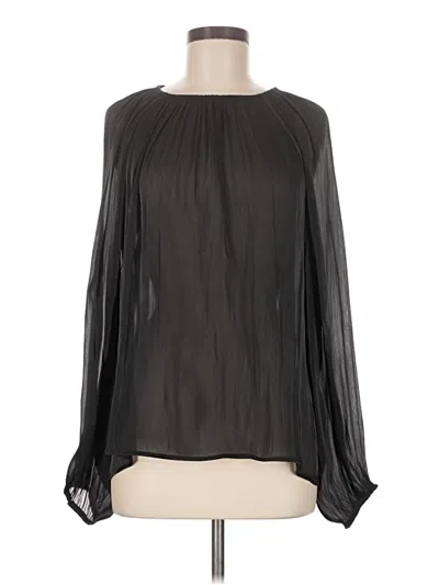 Pre-owned H&m Long Sleeve Blouse In Black