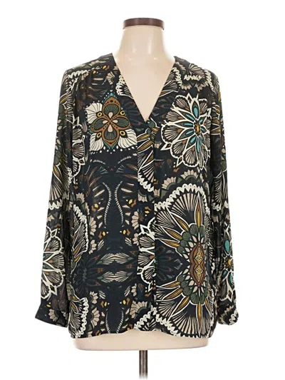 Pre-owned H&m Long Sleeve Blouse In Black