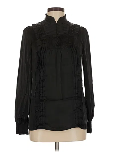 Pre-owned H&m Long Sleeve Blouse In Black