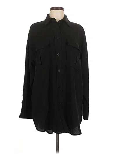 Pre-owned H&m Long Sleeve Blouse In Black