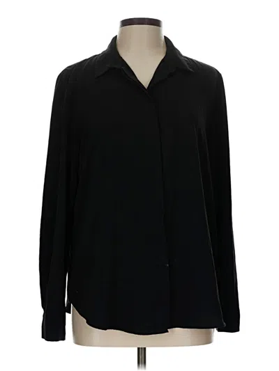 Pre-owned H&m Long Sleeve Blouse In Black