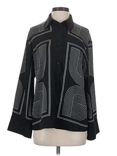 Pre-owned H&m Long Sleeve Blouse In Black