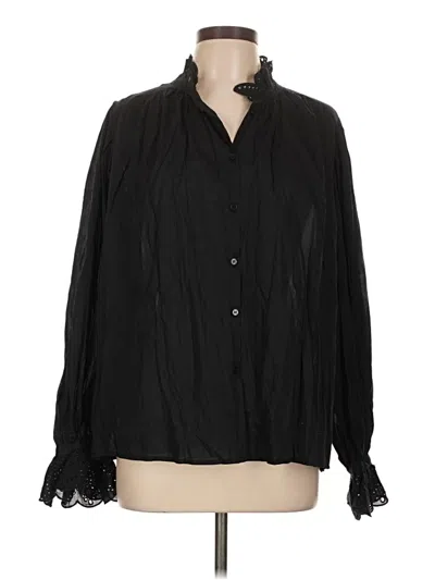 Pre-owned H&m Long Sleeve Blouse In Black