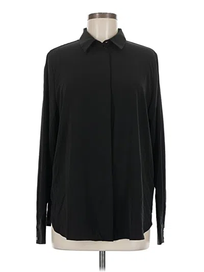 Pre-owned H&m Long Sleeve Blouse In Black