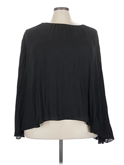 Pre-owned H&m Long Sleeve Blouse In Black
