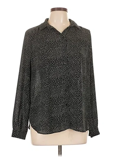 Pre-owned H&m Long Sleeve Blouse In Black