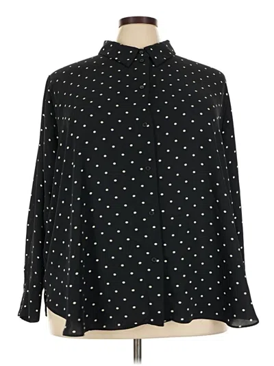 Pre-owned H&m Long Sleeve Blouse In Black