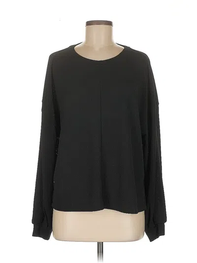 Pre-owned H&m Long Sleeve Blouse In Black