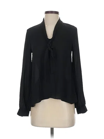 Pre-owned H&m Long Sleeve Blouse In Black