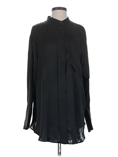 Pre-owned H&m Long Sleeve Blouse In Black