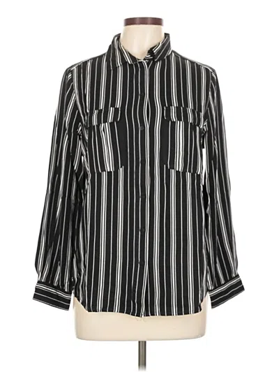 Pre-owned H&m Long Sleeve Blouse In Black