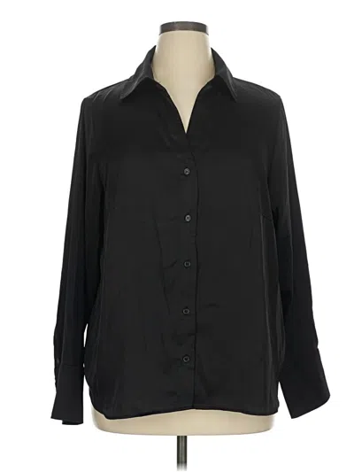 Pre-owned H&m Long Sleeve Blouse In Black