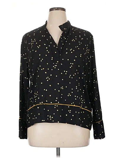 Pre-owned H&m Long Sleeve Blouse In Black