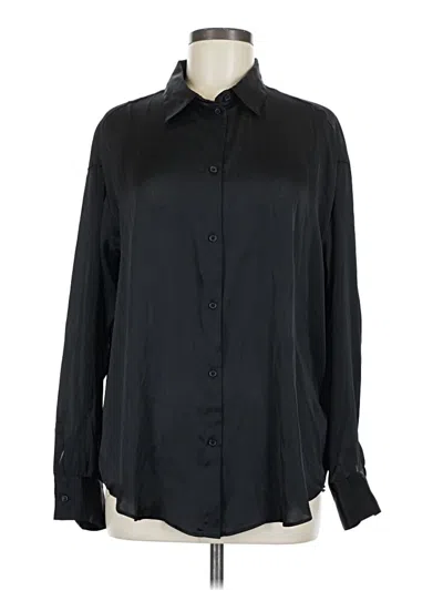Pre-owned H&m Long Sleeve Blouse In Black