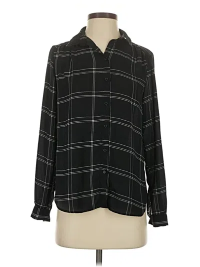 Pre-owned H&m Long Sleeve Blouse In Black