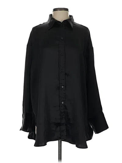 Pre-owned H&m Long Sleeve Blouse In Black
