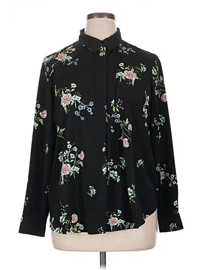 Pre-owned H&m Long Sleeve Blouse In Black