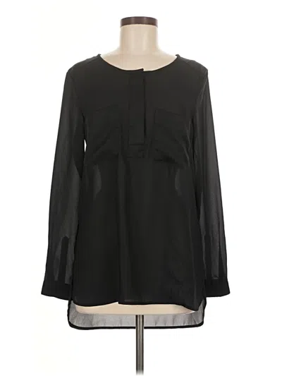 Pre-owned H&m Long Sleeve Blouse In Black