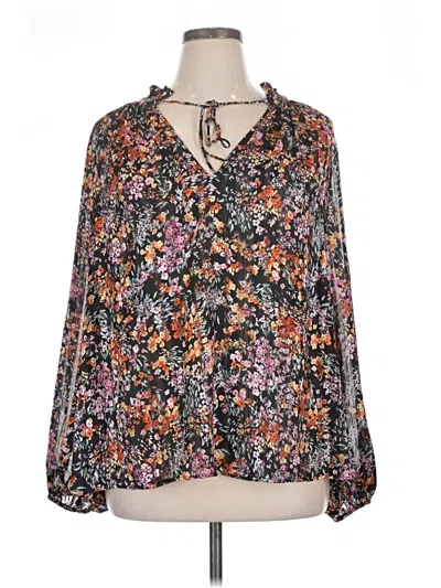 Pre-owned H&m Long Sleeve Blouse In Black