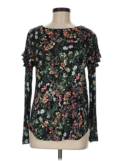 Pre-owned H&m Long Sleeve Blouse In Black